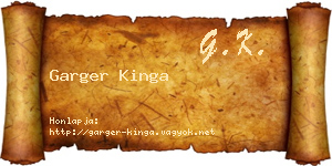 Garger Kinga névjegykártya